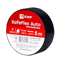 EKF Изолента ПВХ 15мм 5м черный серии SafeFlex Auto (plc-iz-sfau-b)