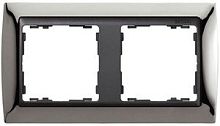 SIMON Рамка на 2 поста, S82, вороненая сталь - графит (82824-67)
