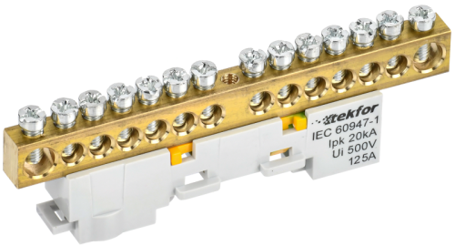 IEK TEKFOR Шина PE земля неизолированная на универсальном держателе 8х12-14-Ж (TF-NN20-14-DL-K05) IEK TEKFOR Шина PE земля неизолированная на универсальном держателе 8х12-14-Ж (TF-NN20-14-DL-K05)