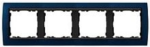 SIMON Рамка на 4 поста, S82, синий металлик - графит (82844-64)