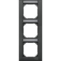 SCHNEIDER ELECTRIC Рамка 3 поста с полем для надписи M-PLAN вертикальная антрацит (MTN476314)