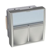 SCHNEIDER ELECTRIC Розетка для миниколонны S-ONE 2XRJ45 CAT 5Е НЕЭКР МЕТАЛЛ (ALB46325N)