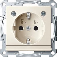 SCHNEIDER ELECTRIC Механизм розетки Schuko с модулем светодиодной подсветки бежевый (MTN2304-0344 )