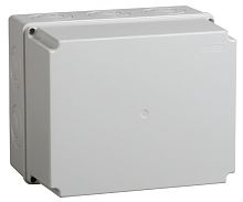 IEK Коробка КМ41274 распаячная для открытой проводки 240х195х165мм IP55 (RAL7035 кабельные вводы 5 шт) (UKO10-240-195-165-K41-55)