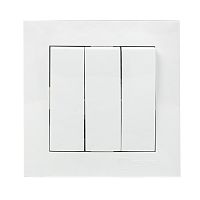 EKF Валенсия Выключатель 3-кл. 10А белый  PROxima (EWV10-024-10)