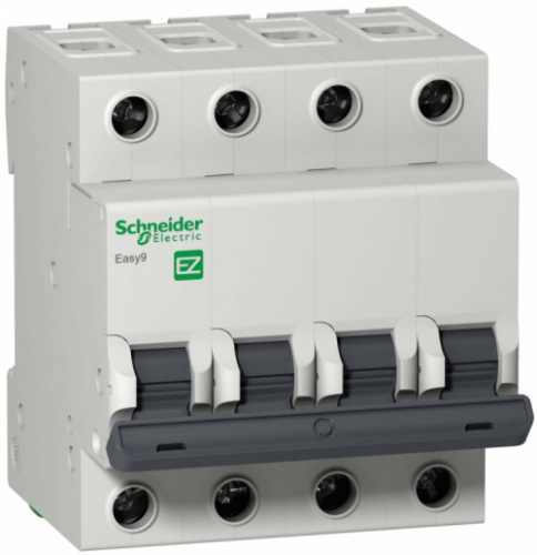 SCHNEIDER ELECTRIC Выключатель автоматический четырехполюсный 10А C Easy9 4.5кА (EZ9F34410)