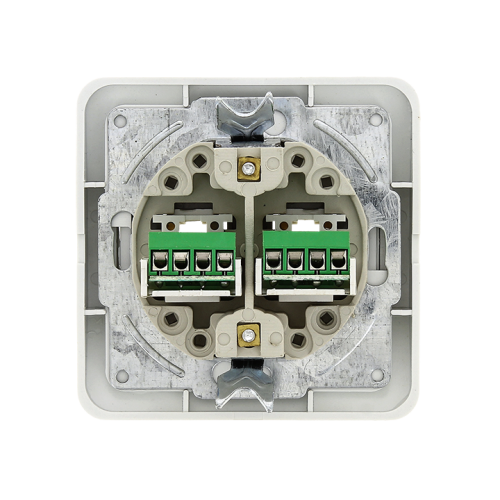 EKF Лондон Розетка двойная телефонная Phone белая (EET01-134-10) фото 3