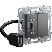 SCHNEIDER ELECTRIC HDMI-коннектор с переходником графит (MGU5.430.12ZD)