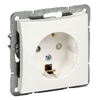 SCHNEIDER ELECTRIC ДУЭТ Розетка с заземлением со шторками в рамку белая (WDE000145)