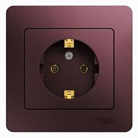 SCHNEIDER ELECTRIC GLOSSA Розетка с заземлением в сборе баклажановый (GSL001142)