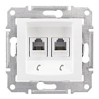 SCHNEIDER ELECTRIC Sedna Розетка телефонная двойная RJ11 в рамку белая (SDN4201121)