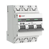 EKF Автоматический выключатель ВА 47-63 6кА 3P 10А  (D)  PROxima (mcb4763-6-3-10D-pro)