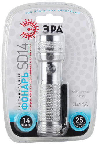 ЭРА SD14 Фонарь  14xLED, алюм, 3хААА, бл  (24/144/1728)  (C0033483) фото 5