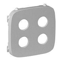 LEGRAND Valena ALLURE Лицевая панель для аудиорозетки банан двойной Алюминий (755297 )