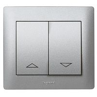 LEGRAND Galea Life Лицевая панель двойная для управления рольставнями алюминий (771314 )