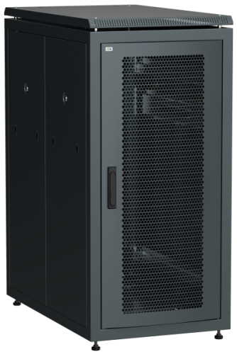 IEK Шкаф напольный сетевой 19'' LINEA N 28U 800х1000мм перфорированная передняя дверь. задняя перфорированная черный (LN05-28U81-PP)