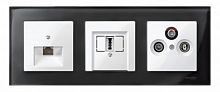 SCHNEIDER ELECTRIC Рамка 3 поста стеклянная черный оникс (MTN404303)