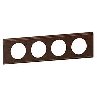 LEGRAND Рамка, четырехпостовая, коричневая текстурная кожа (069404 )