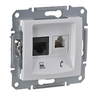 SCHNEIDER ELECTRIC Sedna Розетка телефон/компьютер в рамку белая (SDN5100121)