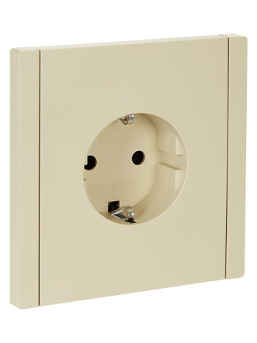 IEK FORTE&PIANO Розетка 1-местная с заземлением без защитных шторок винтовое крепление 16А FP416 ваниль  (FP-R11-16-K10)