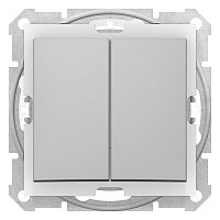 SCHNEIDER ELECTRIC Sedna Выключатель двухклавишный IP44в рамку алюминий (SDN0300460)