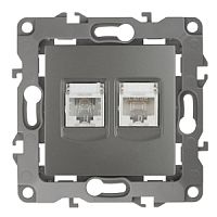 ЭРА Розетка комбинированная RJ45+RJ11, , графит, 12-3109-12 (Б0019358)