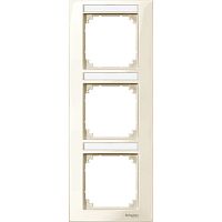 SCHNEIDER ELECTRIC Рамка M-PLAN 3-местная с полем для надписи вертикальная бежевая (MTN513344)