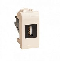 DKC Розетка USB 2.0 Brava слоновая кость 1 модуль (75200S)