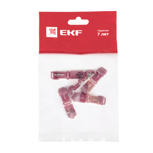 EKF Ответвитель прокалывающий ОВ-T 1 0.25-1.0мм2 красный  (5шт) PROxima (plc-ovt-0.25-1.0r) фото 3
