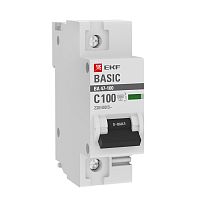 EKF Автоматический выключатель 1P 100А (C) 10kA ВА 47-100  Basic (mcb47100-1-100C-bas)