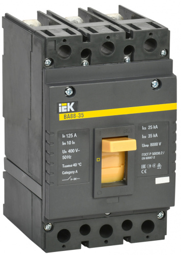IEK Выключатель автоматический трехполюсный ВА88-35 125А 35кА РЭ1250А (SVA30-3-0125)