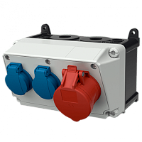MENNEKES Комбинация розеток AMAXX 1 розетка CEE 16A 5п 400В/2 розетки SCHUKO 16A 230В (910007)