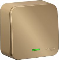 SCHNEIDER ELECTRIC Переключатель BLANCA одноклавишный наружный  (схема 6) с подсветкой и изоляционной пластиной 10а 250 (BLNVA106114)