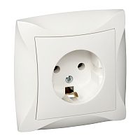 SCHNEIDER ELECTRIC ДУЭТ Розетка с заземлением белая (WDE000142)