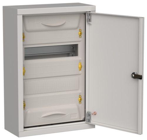 IEK TITAN 5 Корпус металлический ЩРн-24 (1х24) 460х310х140мм IP31 серый (одна дверь)  (TI5-50-N-024-31-7035)