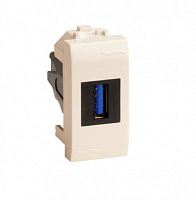 DKC Розетка USB 3.0 Brava слоновая кость 1 модуль (75300S)