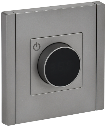 IEK FORTE&PIANO Термостат электронный с индикацией FP552 сталь  (FP-RT11-K46)