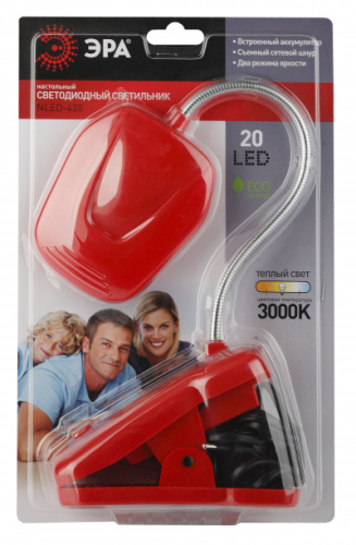 ЭРА NLED-420-1.5W-R Светильники настольные  наст.светильник NLED-420-1.5W-R красный (Б0005540)
