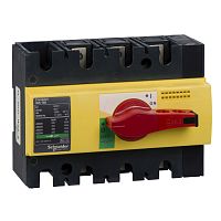 SCHNEIDER ELECTRIC Выключатель-разъединитель INS160 3п красная рукоятка/желтая панель (28928)