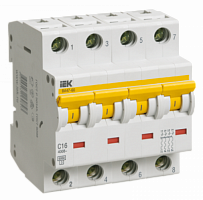 IEK Выключатель автоматический четырехполюсный 63А С ВА47-60 6кА (MVA41-4-063-C)