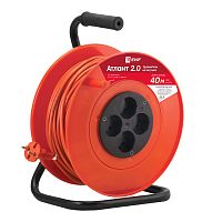 EKF Удлинитель на катушке Атлант 2.0 4 гнезда 40м без заземления ПВС 2x0.75 6А/1.3кВт PROxima (UKA02-06-275-4-40)