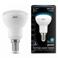 GAUSS Лампа светодиодная зеркальная LED 6вт Е14 R50 белый  (106001206)