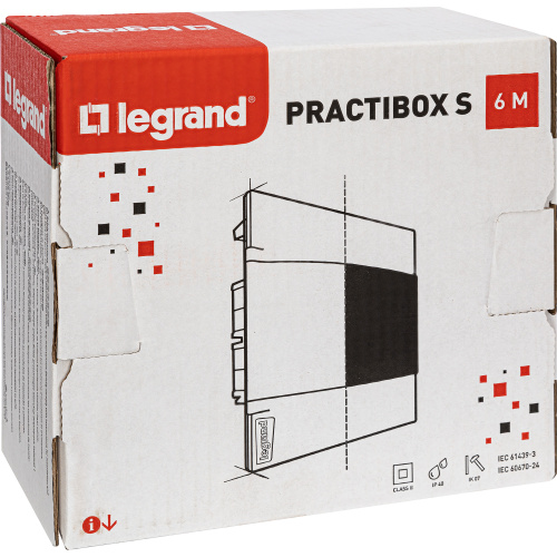 LEGRAND Practibox S Пластиковый щиток встраиваемый 1X6 Дымчатая дверь (134556) фото 3