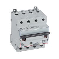 LEGRAND Выключатель автоматический дифференциального тока DX3 B20А 4П 30mА-А (411225 )