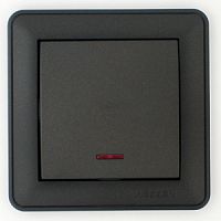 SCHNEIDER ELECTRIC Wessen59 Выключатель без рамки скрытый 1 клавиша черный бархат с индикацией (VS116-151-6-86)