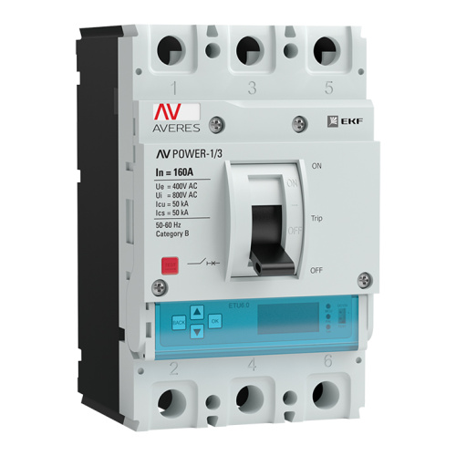 EKF Выключатель автоматический AV POWER-1/3 160А 50кА ETU6.0 (mccb-13-160-6.0-av)