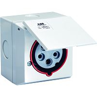 ABB Розетка кабельная 16А 3Р+N+E IР44 на поверхность 400В CEWE  (CUED 416-6+RD)  (2CMA178696R1000)