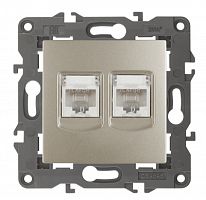 ЭРА Розетка 2хRJ45,  Elegance, шампань, 14-3108-04 (Б0034311)
