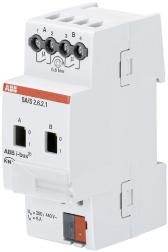 ABB Выход бинарный двухканальный с ручным управлением 6A MDRC SA/S 2.6.2.1 (2CDG110180R0011)