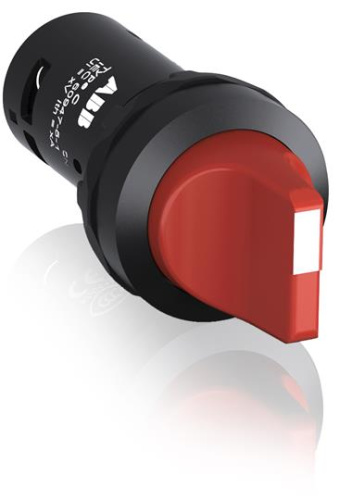 ABB Переключатель C2SS2-10R-10 двухпозиционный красный 1НО  (90 градус ) с фиксацией  (черное декоративно (1SFA619201R1011)